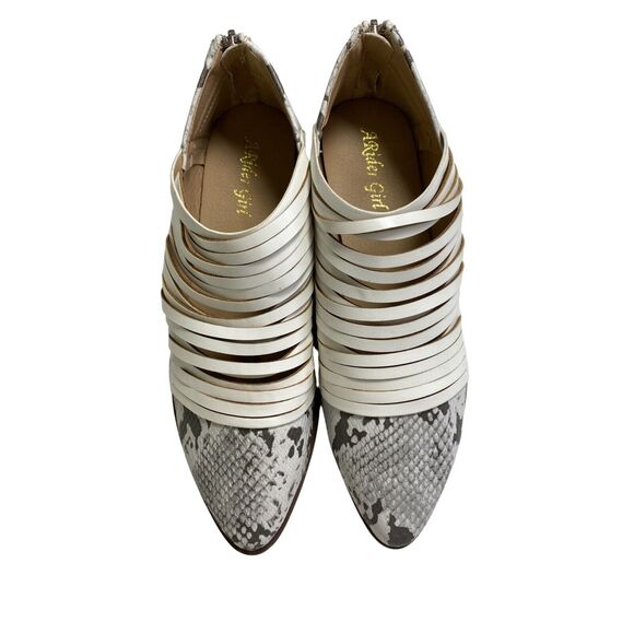 A Rider Girl Alana Snake Loafers Size 10 Vegan Fringe Pointed Toe Western Modern - Picture 3 of 8